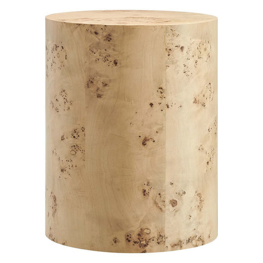 Cosmos 16" Round Burl Wood Side Table  - No Shipping Charges