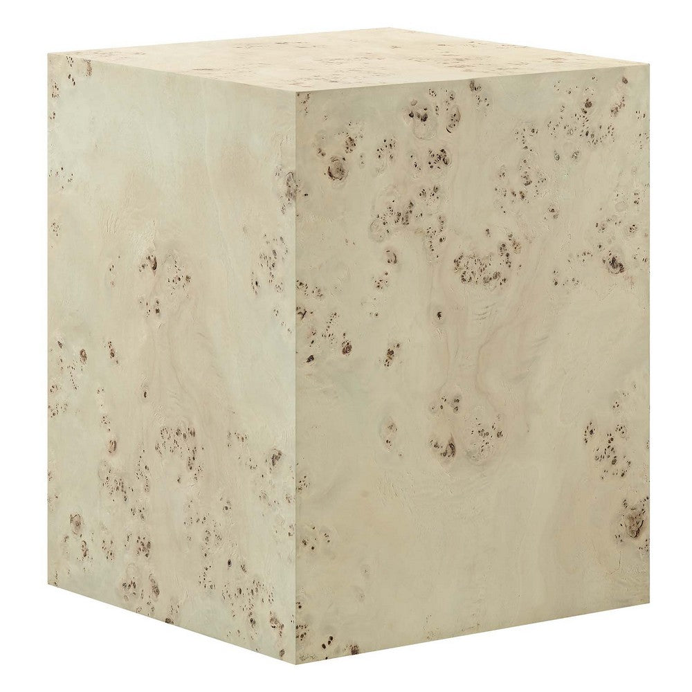 Modway Cosmos 16" Square Burl Wood Side Table |No Shipping Charges
