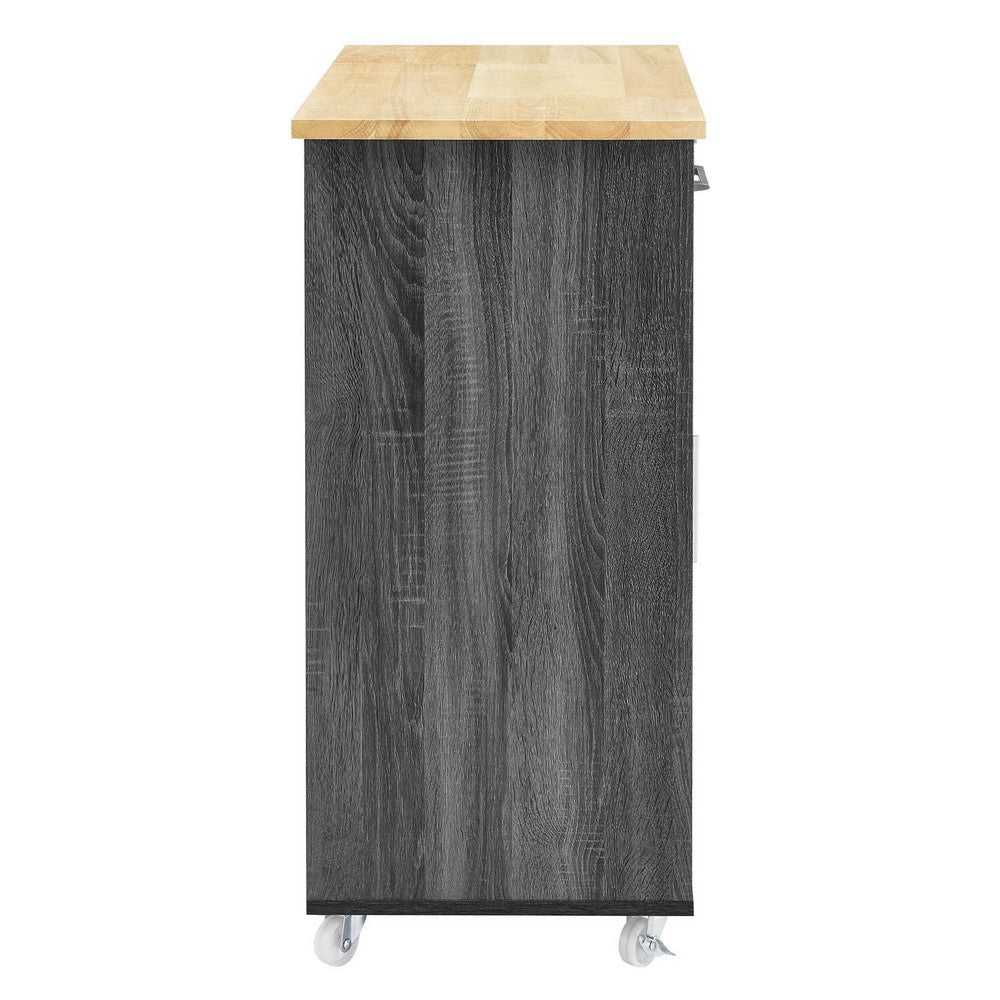 Culinary Kitchen Cart With Towel Bar by Modway| Brown