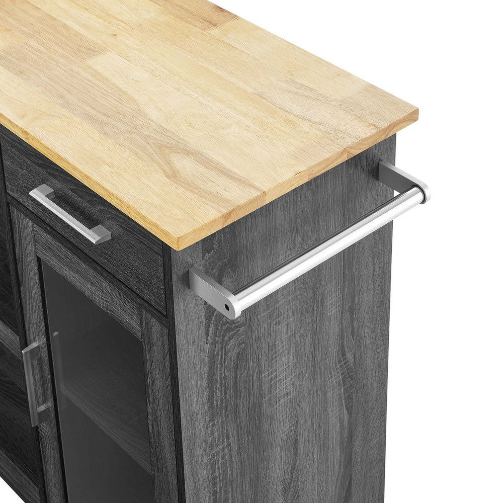 Culinary Kitchen Cart With Towel Bar by Modway| Brown