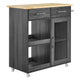 Culinary Kitchen Cart With Towel Bar by Modway| Brown