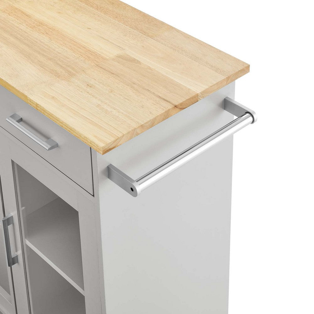 Culinary Kitchen Cart With Towel Bar by Modway| Gray