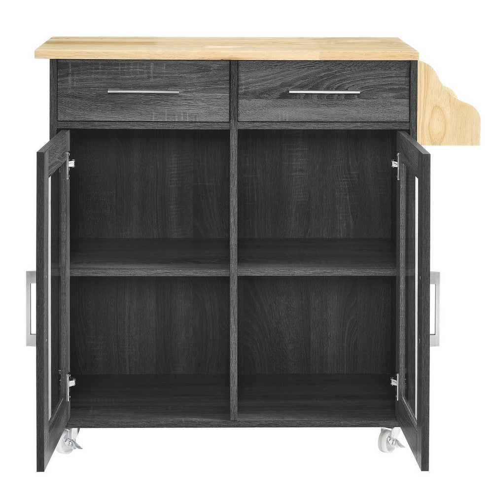 Cuisine Kitchen Cart by Modway| Brown