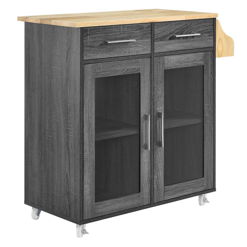 Cuisine Kitchen Cart by Modway| Brown