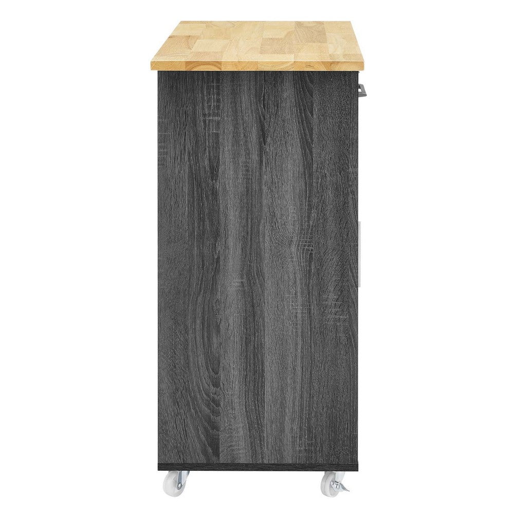 Culinary Kitchen Cart With Spice Rack by Modway| Brown