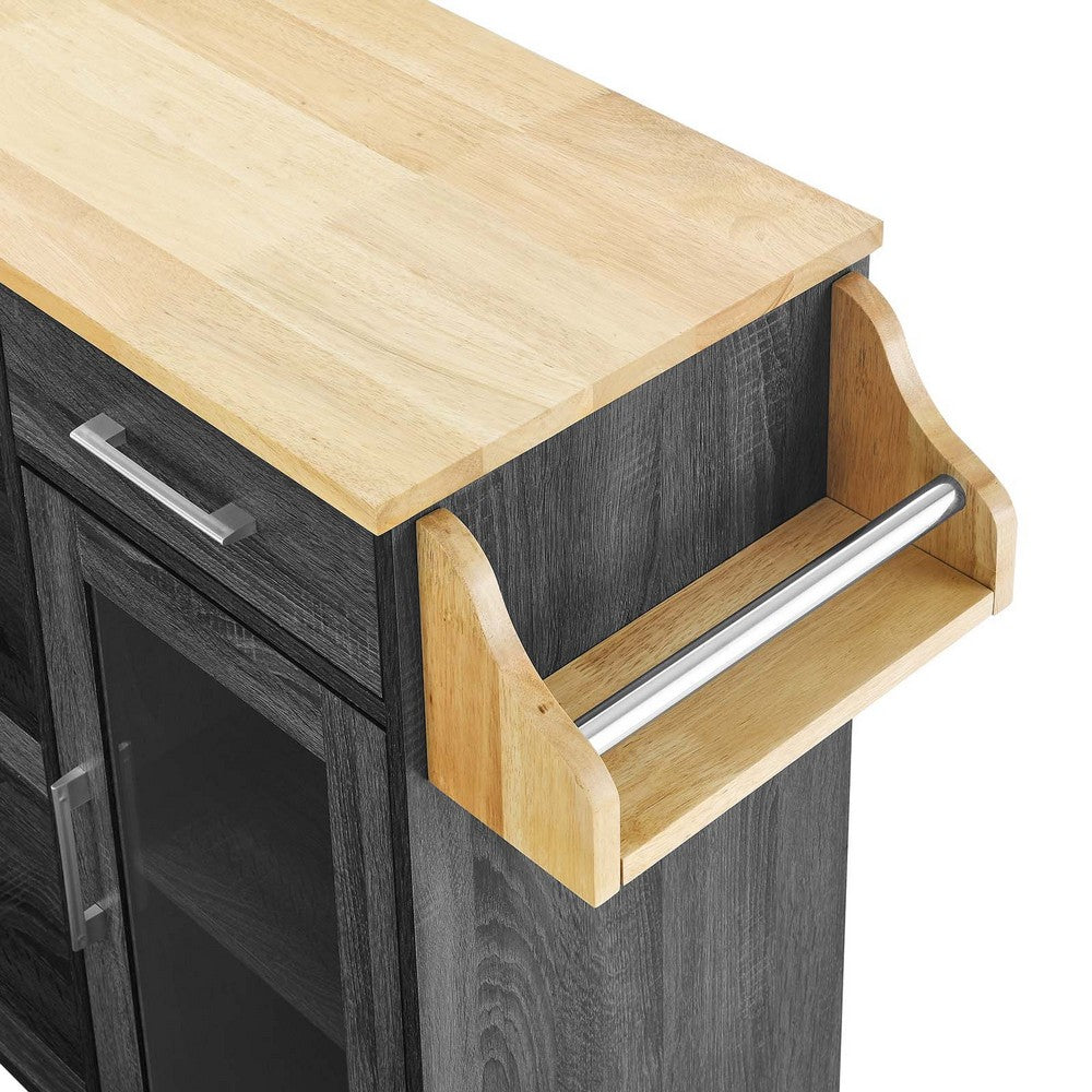 Culinary Kitchen Cart With Spice Rack by Modway| Brown