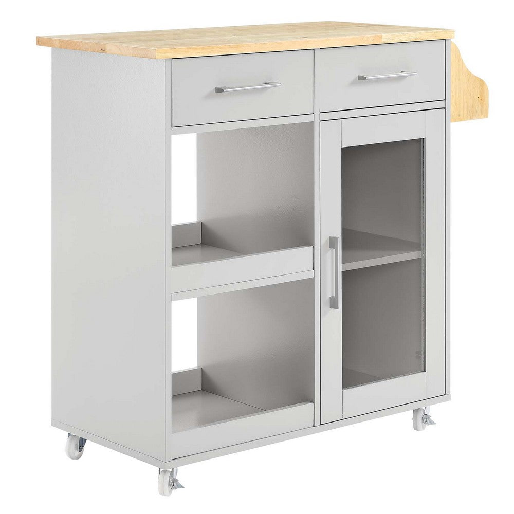 Culinary Kitchen Cart With Spice Rack by Modway| Gray