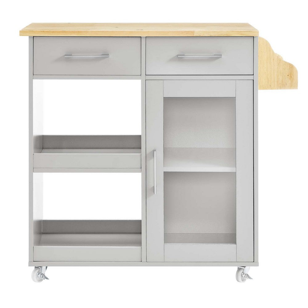 Culinary Kitchen Cart With Spice Rack by Modway| Gray