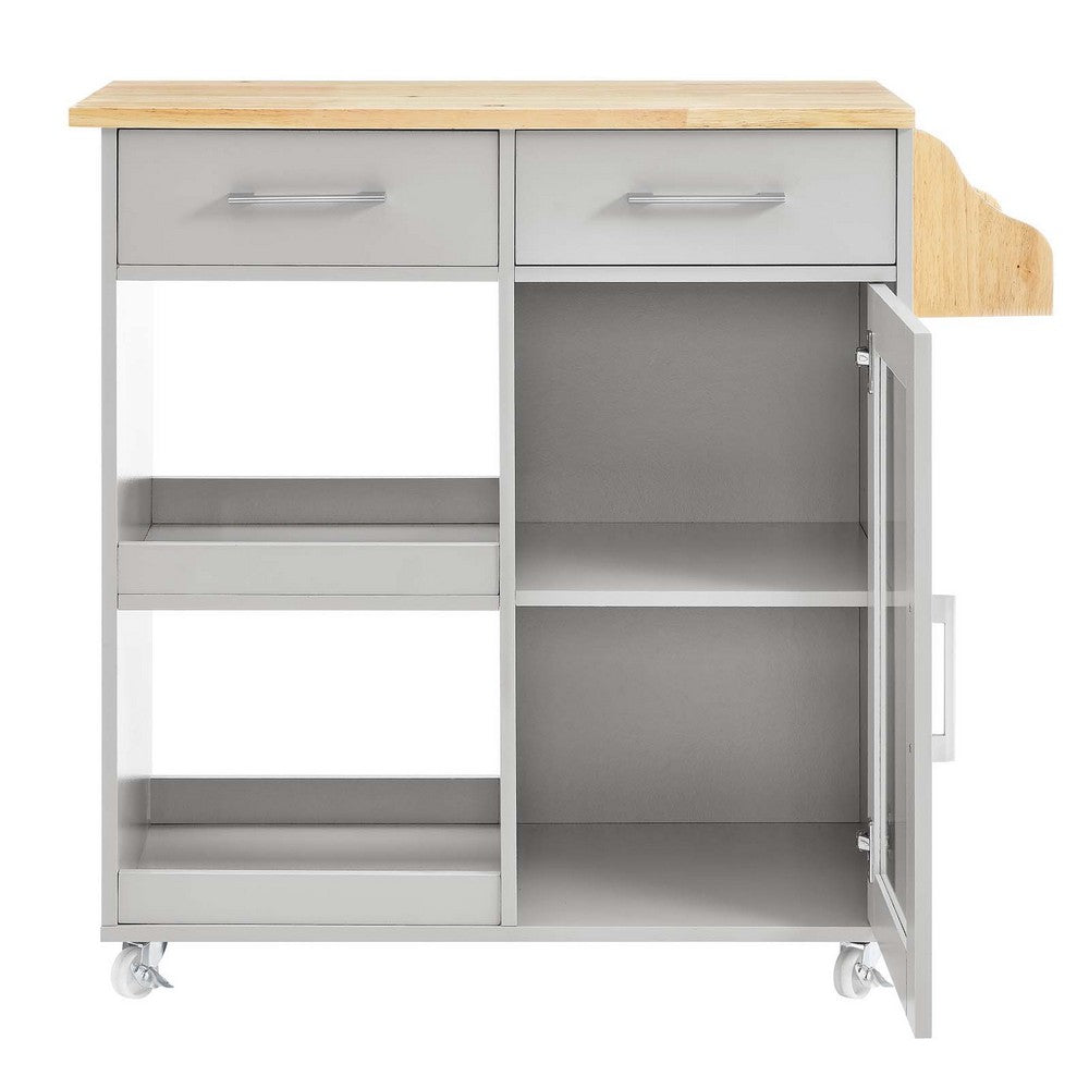 Culinary Kitchen Cart With Spice Rack by Modway| Gray
