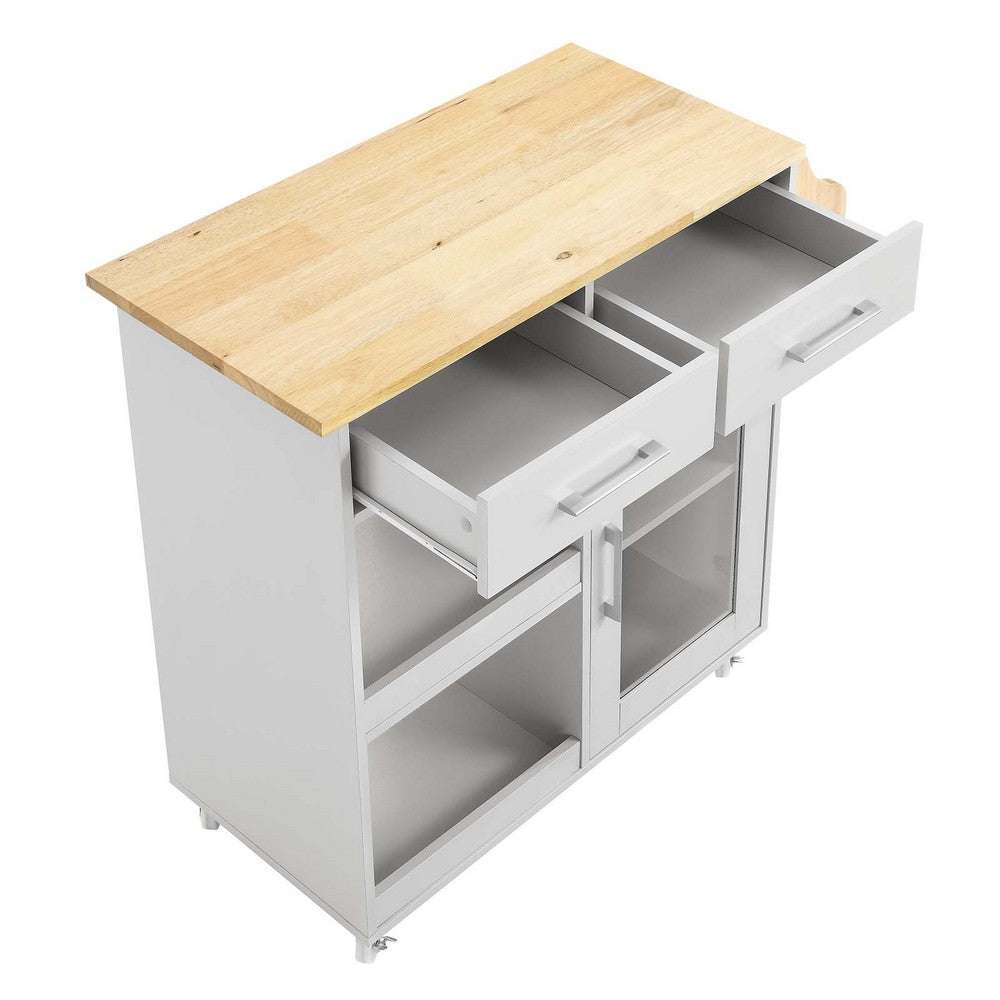 Culinary Kitchen Cart With Spice Rack by Modway| Gray