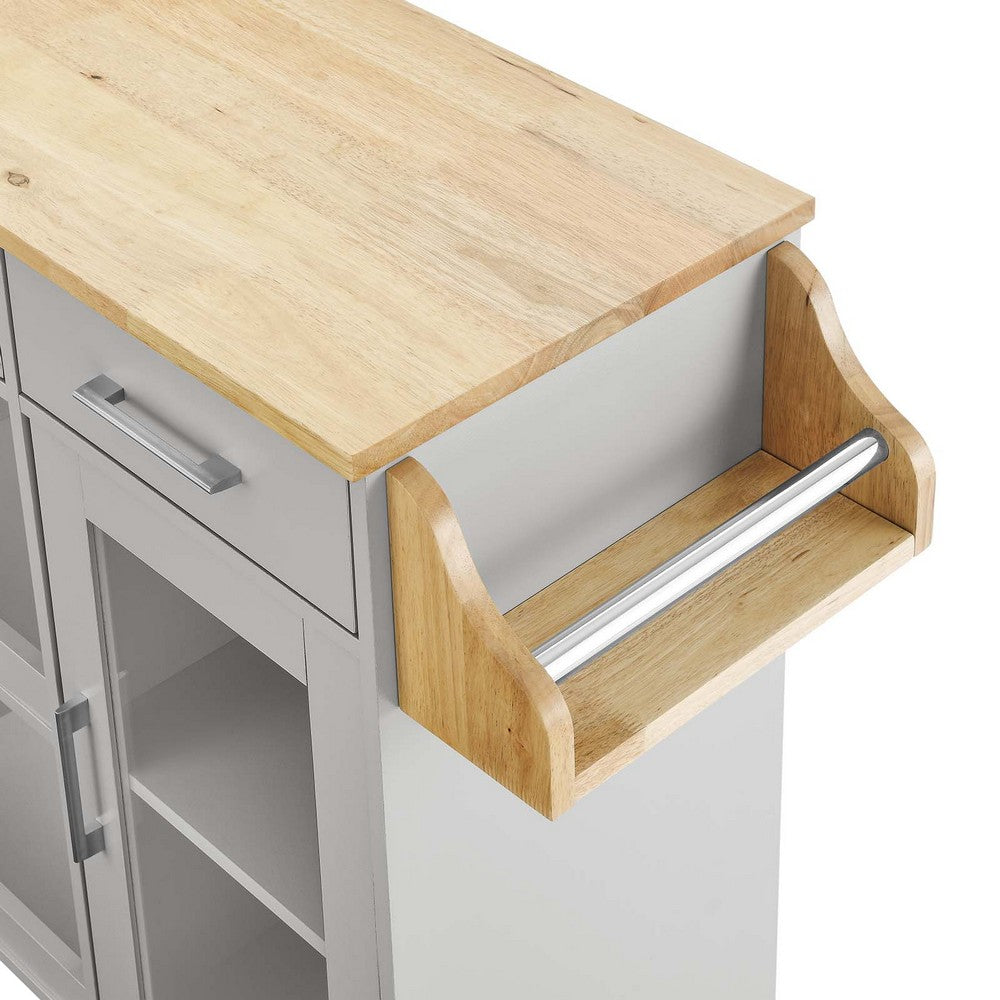 Culinary Kitchen Cart With Spice Rack by Modway| Gray