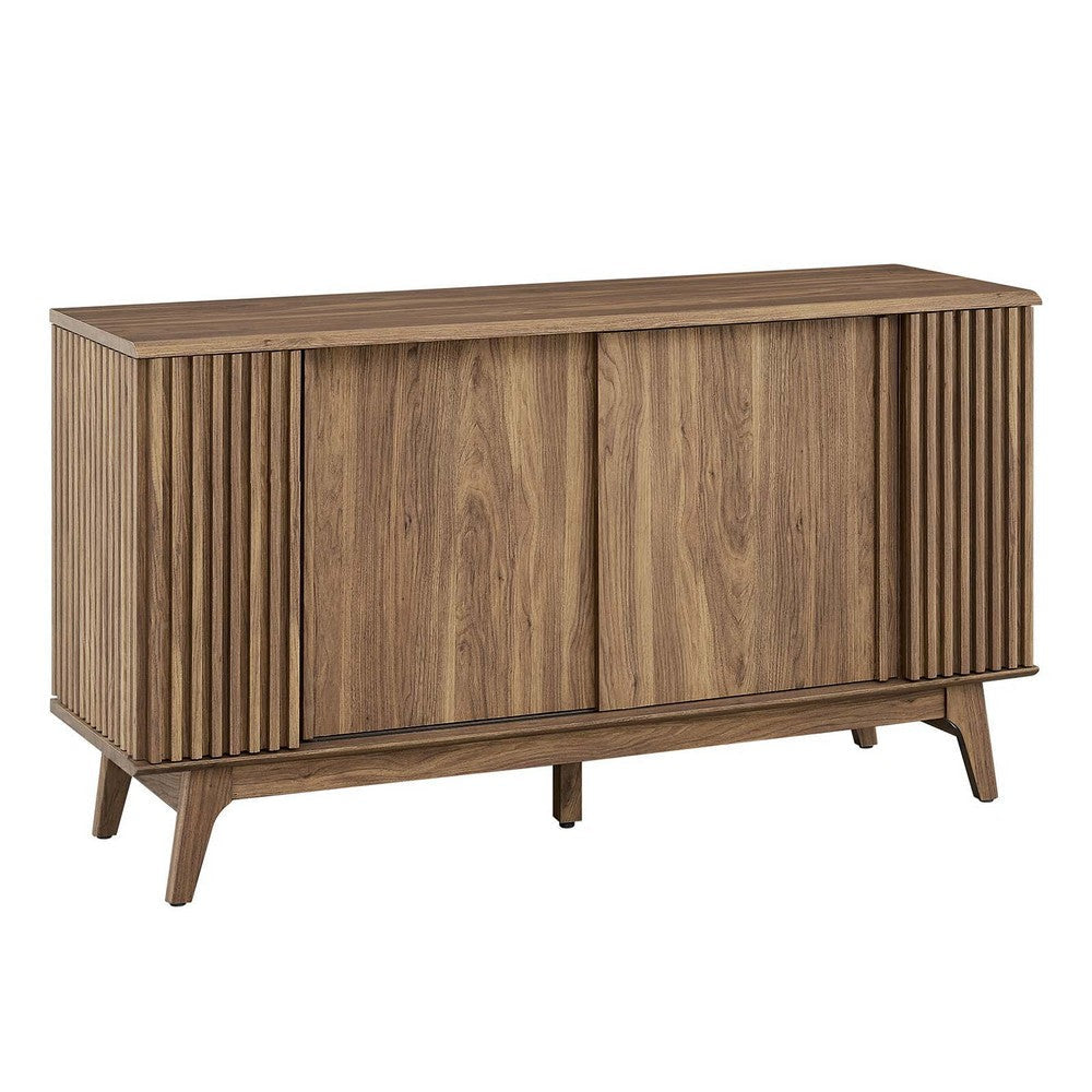 Modway Eudora Wood Grain High TV Stand Sideboard in Walnut