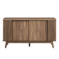 Modway Eudora Wood Grain High TV Stand Sideboard in Walnut MDY-EEI-6278-WAL