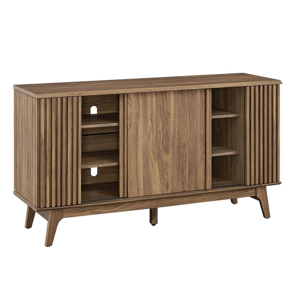 Modway Eudora Wood Grain High TV Stand Sideboard in Walnut MDY-EEI-6278-WAL