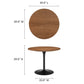 Modway Pursuit 40’’ Round Mid-Century Modern Pedestal Dining Table in Walnut Black MDY-EEI-6313-WAL-BLK