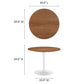 Modway Pursuit 40’’ Round Mid-Century Modern Pedestal Dining Table in Walnut White MDY-EEI-6313-WAL-WHI