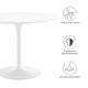Modway Pursuit 40’’ Round Mid-Century Modern Pedestal Dining Table White MDY-EEI-6313-WHI-WHI