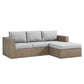 Modway Convene Wicker Rattan L-Shaped Outdoor Patio Sectional Sofa in Cappuccino Gray