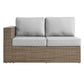 Modway Convene Wicker Rattan L-Shaped Outdoor Patio Sectional Sofa in Cappuccino Gray MDY-EEI-6329-CAP-GRY