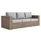 Modway Convene Wicker Rattan Outdoor Patio 2-Piece Sofa and Coffee Table Set in Cappuccino Gray MDY-EEI-6333-CAP-GRY