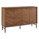 Modway Harper Modern Wood Grain Chevron Design Sideboard Storage Cabinet in Walnut