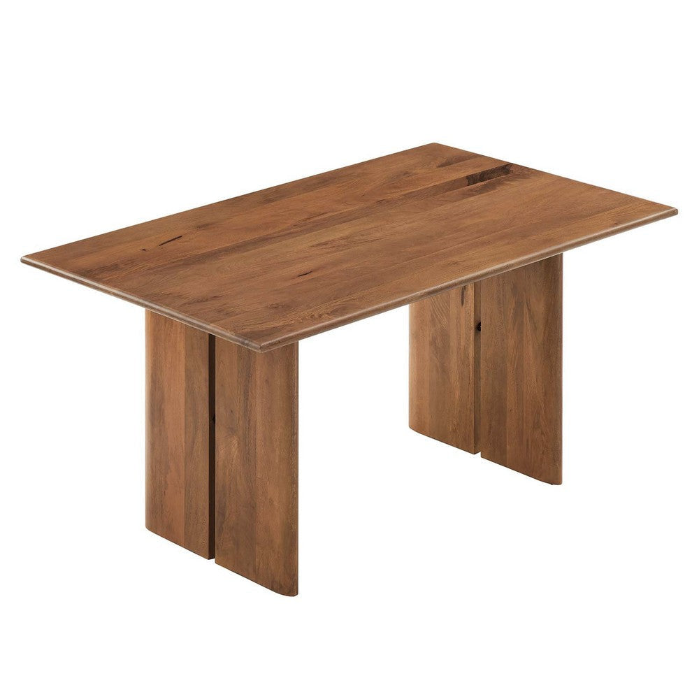 Modway Amistad Solid Wood Modern Farmhouse Rectangular Walnut 60’’ Dining Table MDY-EEI-6338-WAL