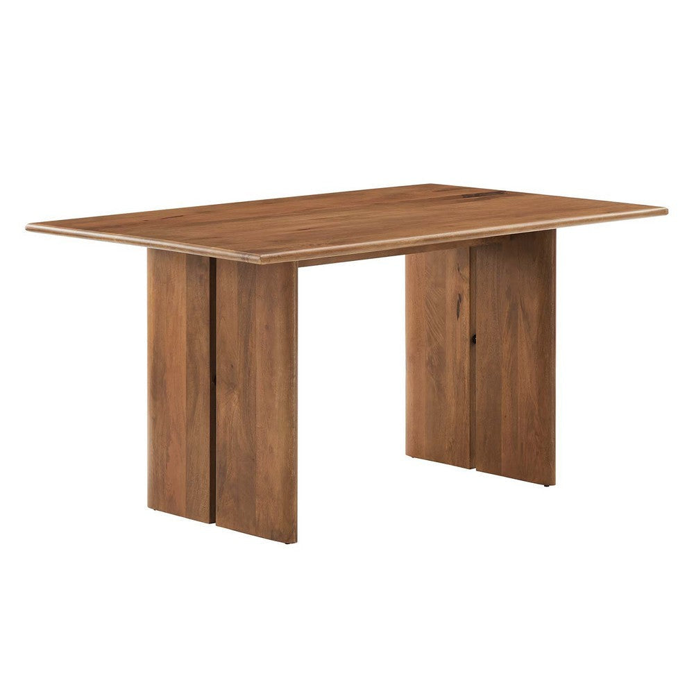 Modway Amistad Solid Wood Modern Farmhouse Rectangular Walnut, 60" Dining Table