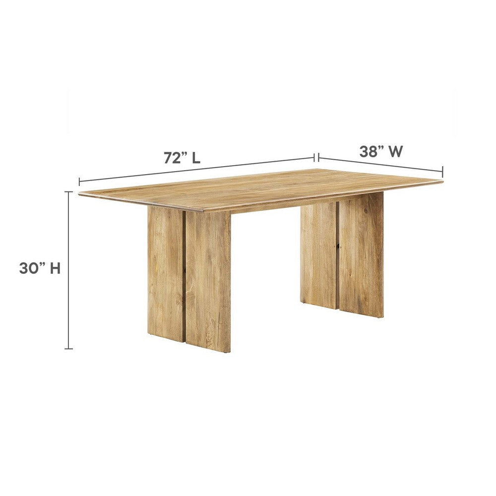 Modway Amistad 72’’ Solid Wood Modern Farmhouse Rectangular Oak 70’’ Dining Table MDY-EEI-6339-OAK