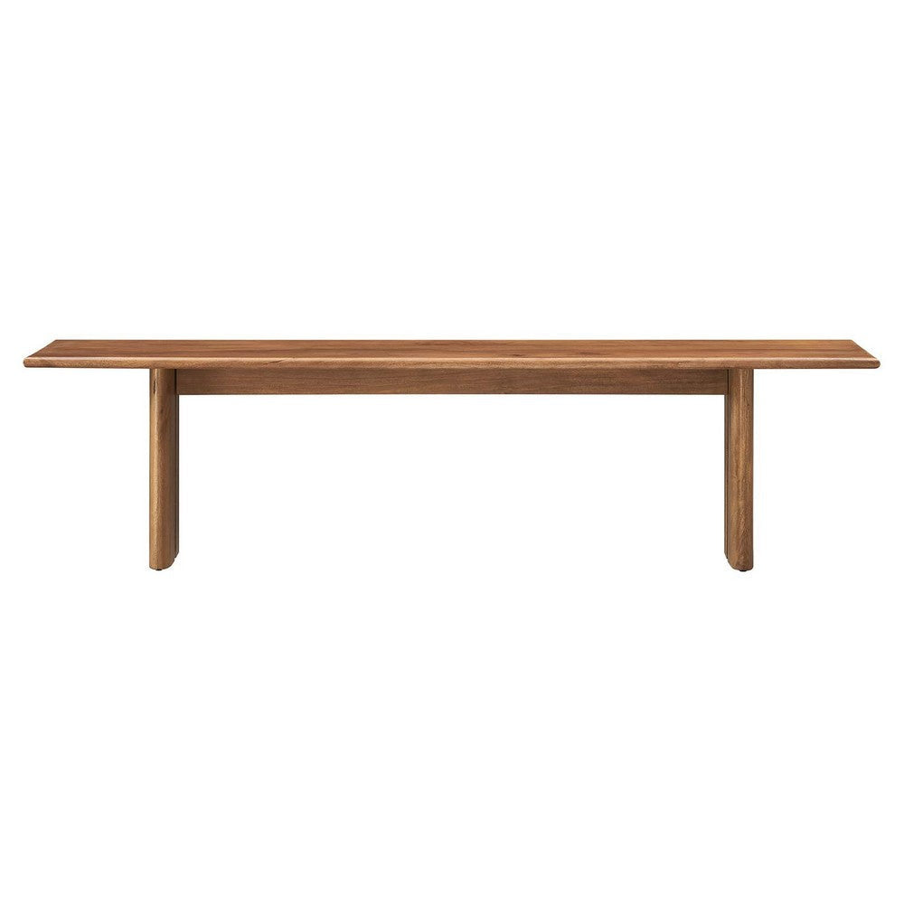 Modway Amistad 72’’ Solid Wood Modern Farmhouse Dining Bench in Walnut MDY-EEI-6345-WAL