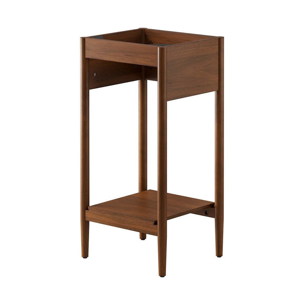 Modway Zaire 18” Mid-Century Bathroom Vanity Cabinet Washstand in Walnut-Sink Basin Not Included 18 Inches MDY-EEI-6351-WAL