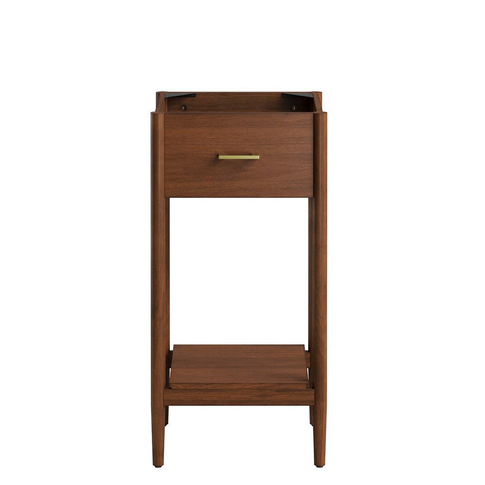 Modway Zaire 18” Mid-Century Bathroom Vanity Cabinet Washstand in Walnut-Sink Basin Not Included 18 Inches MDY-EEI-6351-WAL