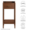 Modway Zaire 18” Mid-Century Bathroom Vanity Cabinet Washstand in Walnut-Sink Basin Not Included 18 Inches MDY-EEI-6351-WAL