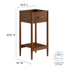 Modway Zaire 18” Mid-Century Bathroom Vanity Cabinet Washstand in Walnut-Sink Basin Not Included 18 Inches MDY-EEI-6351-WAL