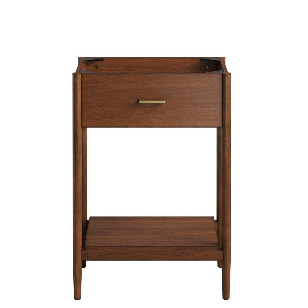 Modway Zaire 24” Mid-Century Bathroom Vanity Cabinet Washstand in Walnut-Sink Basin Not Included 24 Inches MDY-EEI-6352-WAL