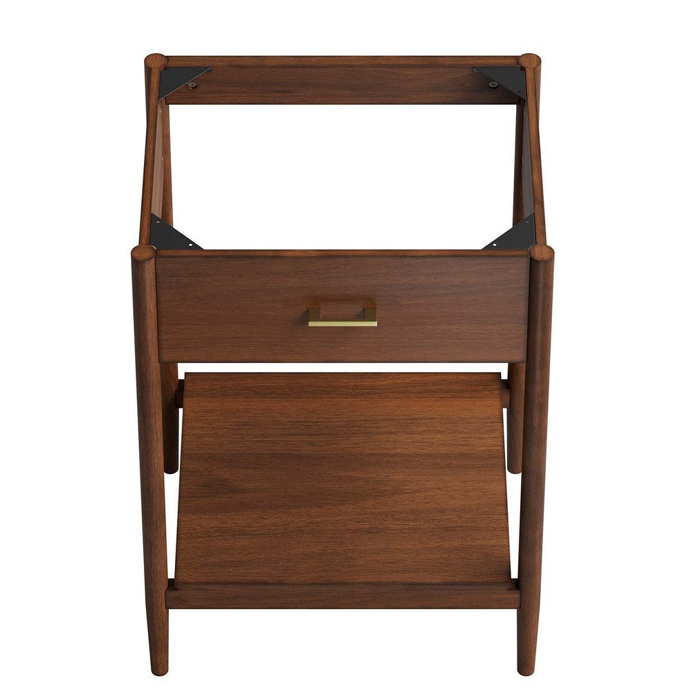 Modway Zaire 24” Mid-Century Bathroom Vanity Cabinet Washstand in Walnut-Sink Basin Not Included 24 Inches MDY-EEI-6352-WAL