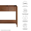 Modway Zaire 48” Mid-Century Single Compatible Bathroom Vanity Cabinet Washstand in Walnut-Sink Basin Not Included 48 Inches