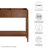 Modway Zaire 48” Mid-Century Double Compatible Bathroom Vanity Cabinet Washstand in Walnut-Sink Basin Not Included 48 Inches