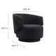 Celestia Boucle Fabric Swivel Chair - No Shipping Charges MDY-EEI-6357-BLK