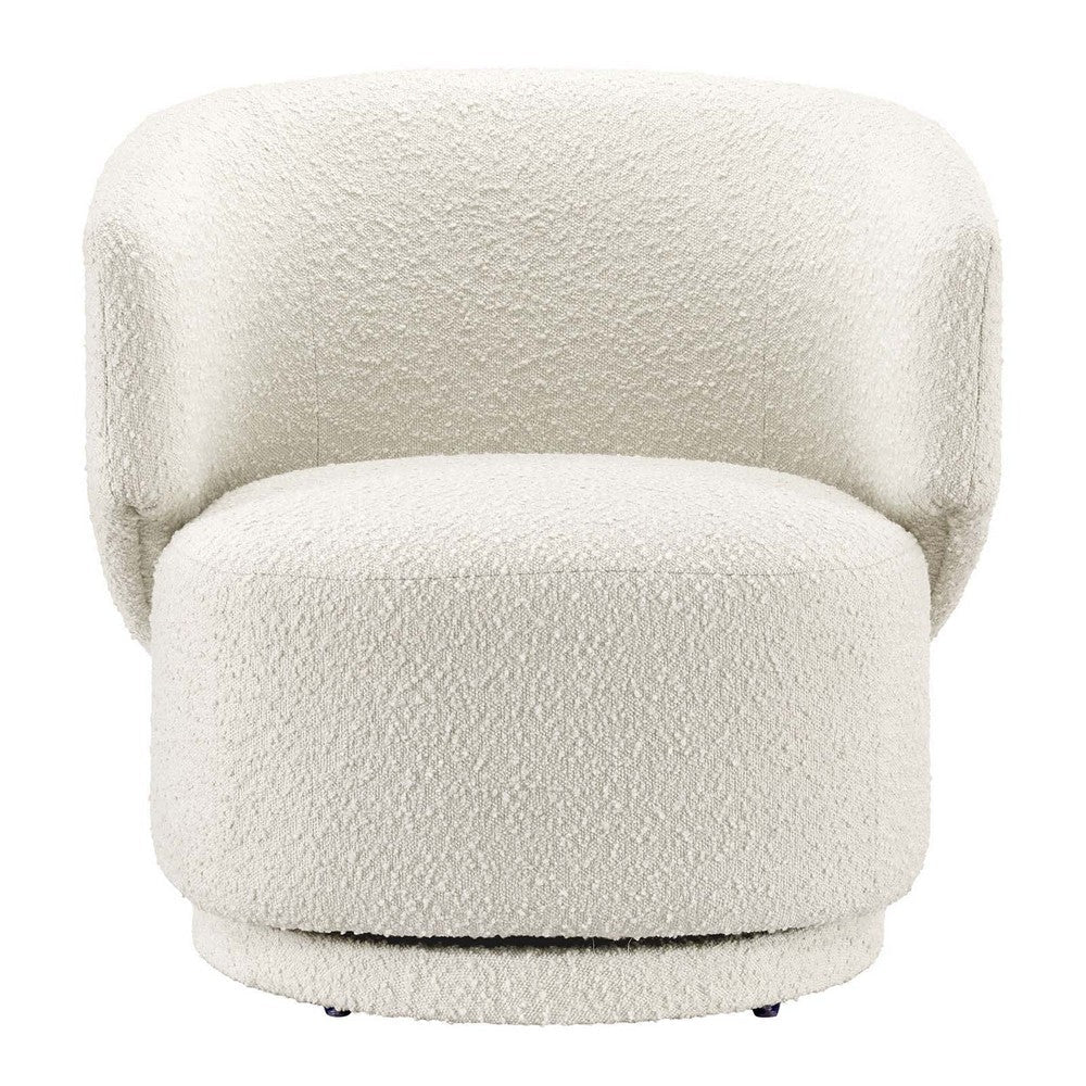 Modway Celestia Boucle Fabric Accent Swivel Chair in Ivory MDY-EEI-6357-IVO