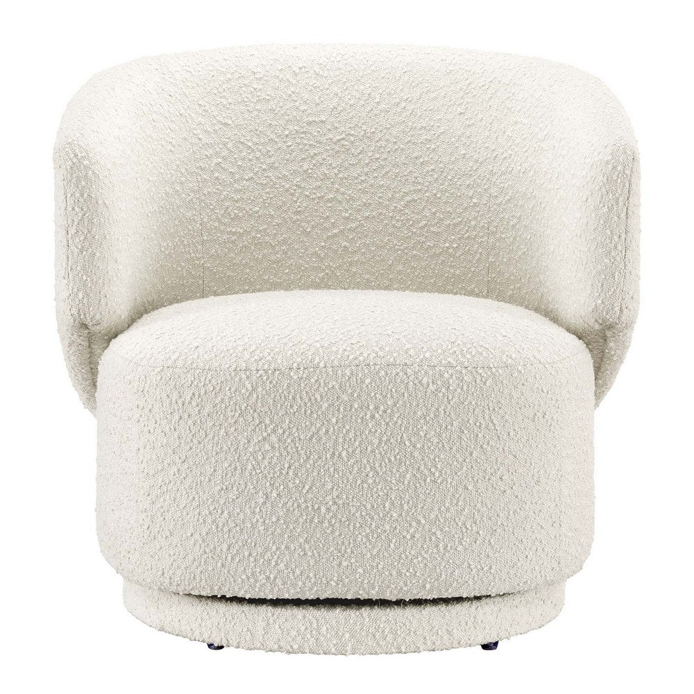 Celestia Boucle Fabric Swivel Chair - No Shipping Charges