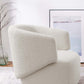 Modway Celestia Boucle Fabric Accent Swivel Chair in Ivory MDY-EEI-6357-IVO