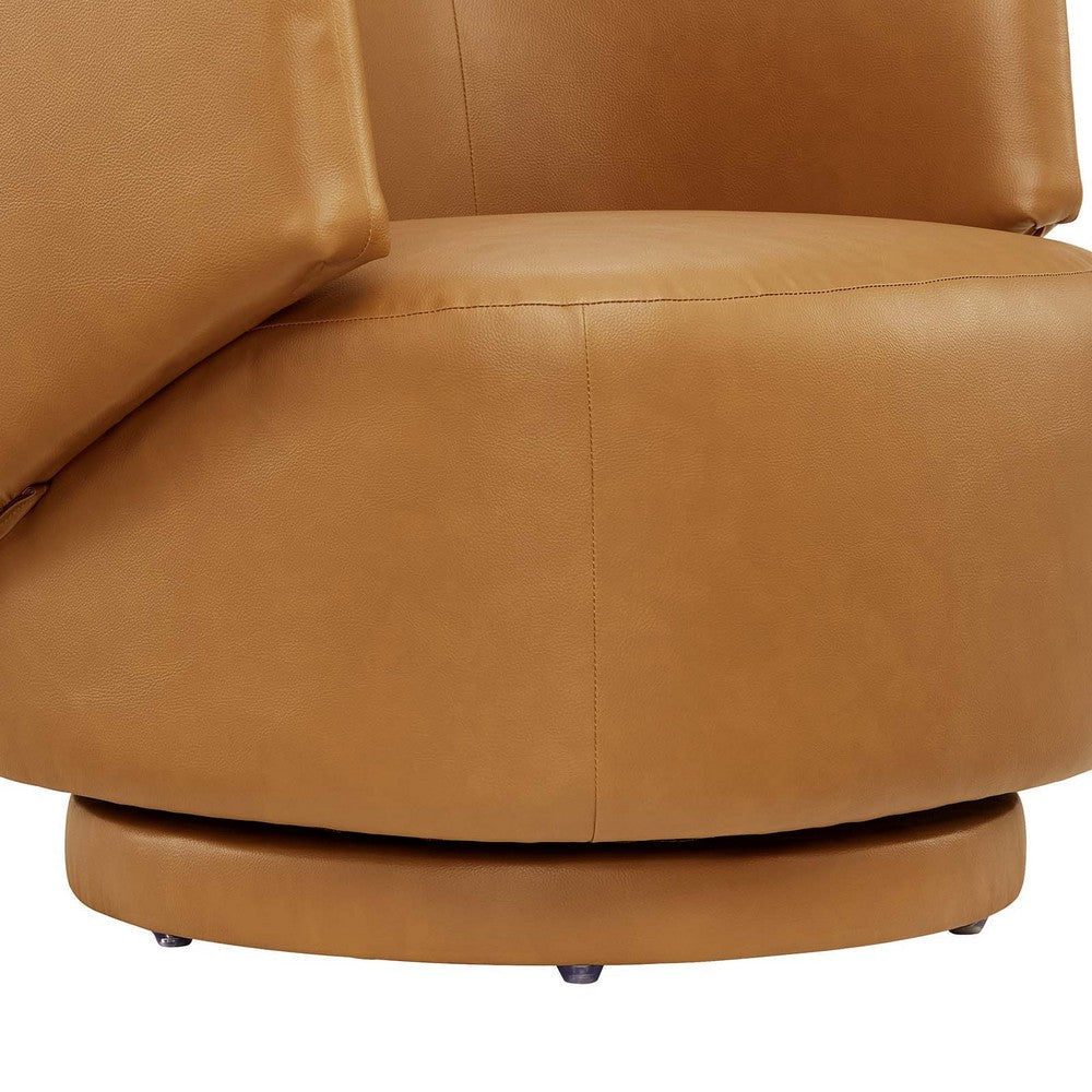 Celestia Vegan Leather Fabric and Wood Swivel Chair - No Shipping Charges