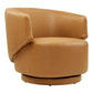 Celestia Vegan Leather Fabric and Wood Swivel Chair - No Shipping Charges