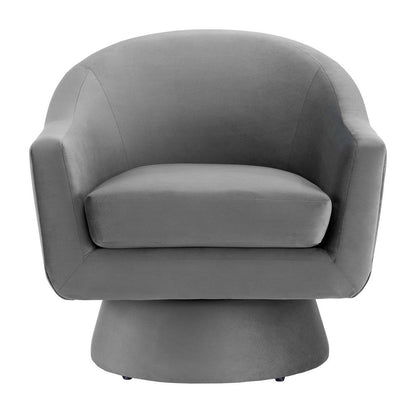Astral Performance Velvet Fabric and Wood Swivel Chair  - No Shipping Charges
