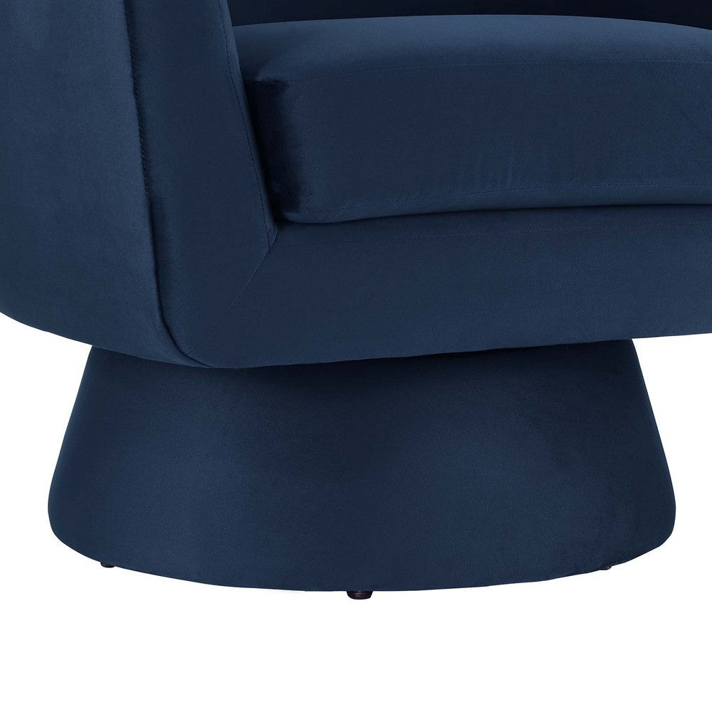 Astral Performance Velvet Fabric and Wood Swivel Chair - No Shipping Charges