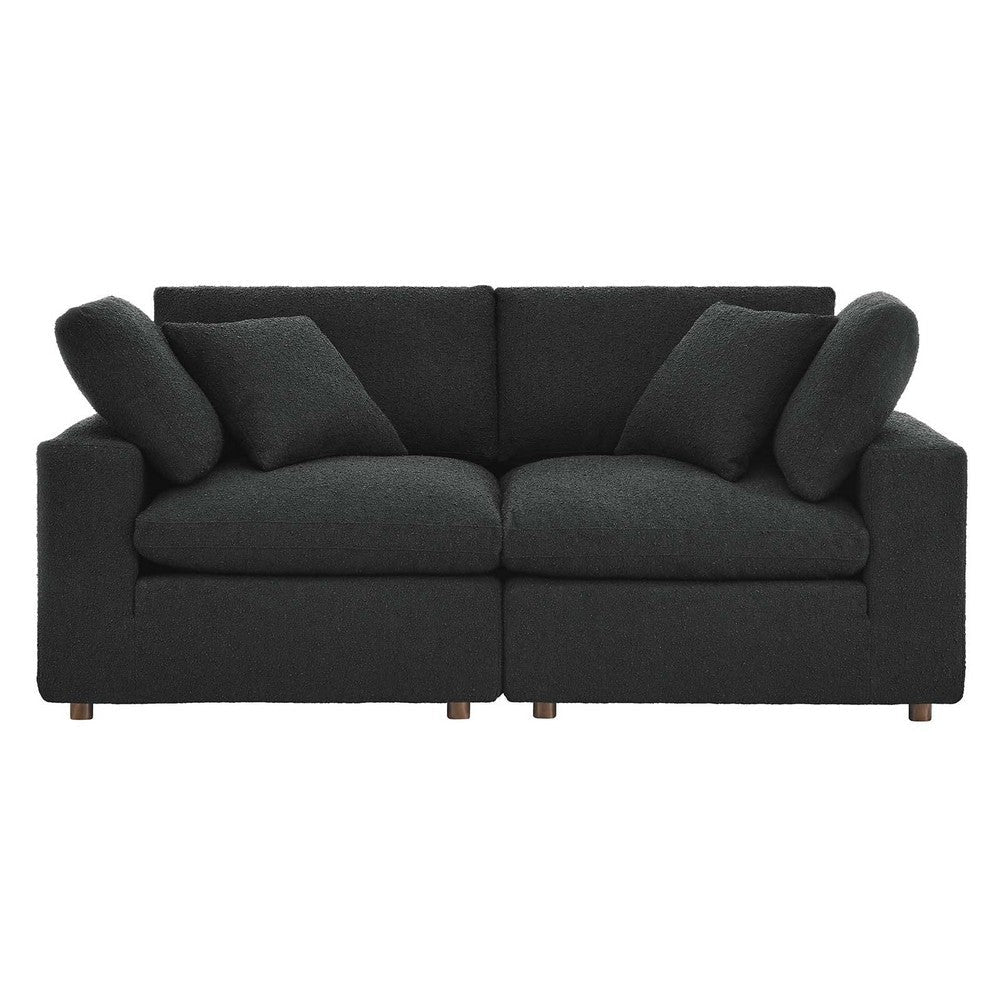 Modway Commix Modular Sofa Loveseat Black Boucle MDY-EEI-6361-BLK