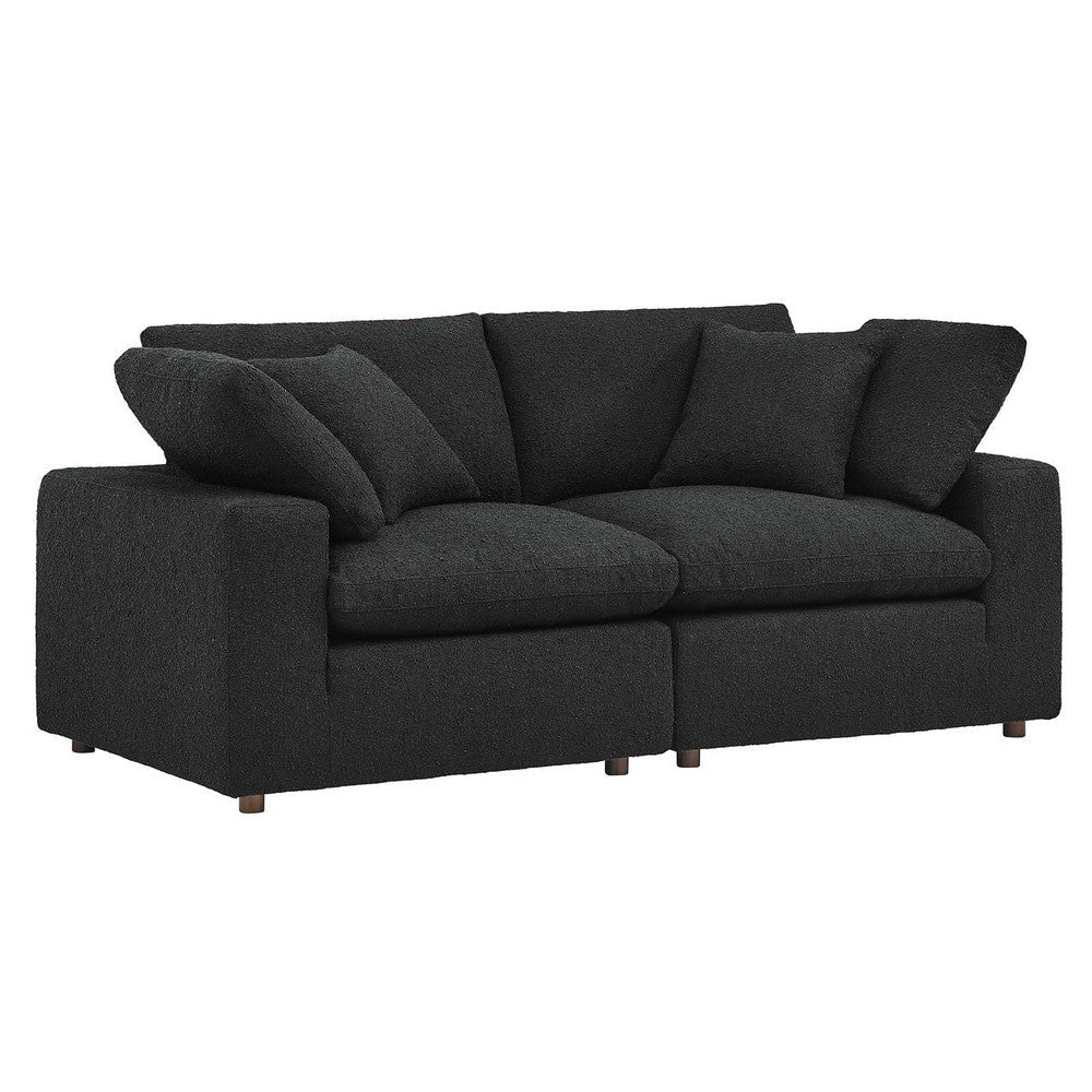 Modway Commix Modular Sofa, Loveseat, Black Boucle