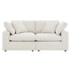 Modway Commix Modular Sofa Loveseat Ivory Boucle MDY-EEI-6361-IVO