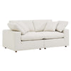 Modway Commix Modular Sofa, Loveseat, Ivory Boucle