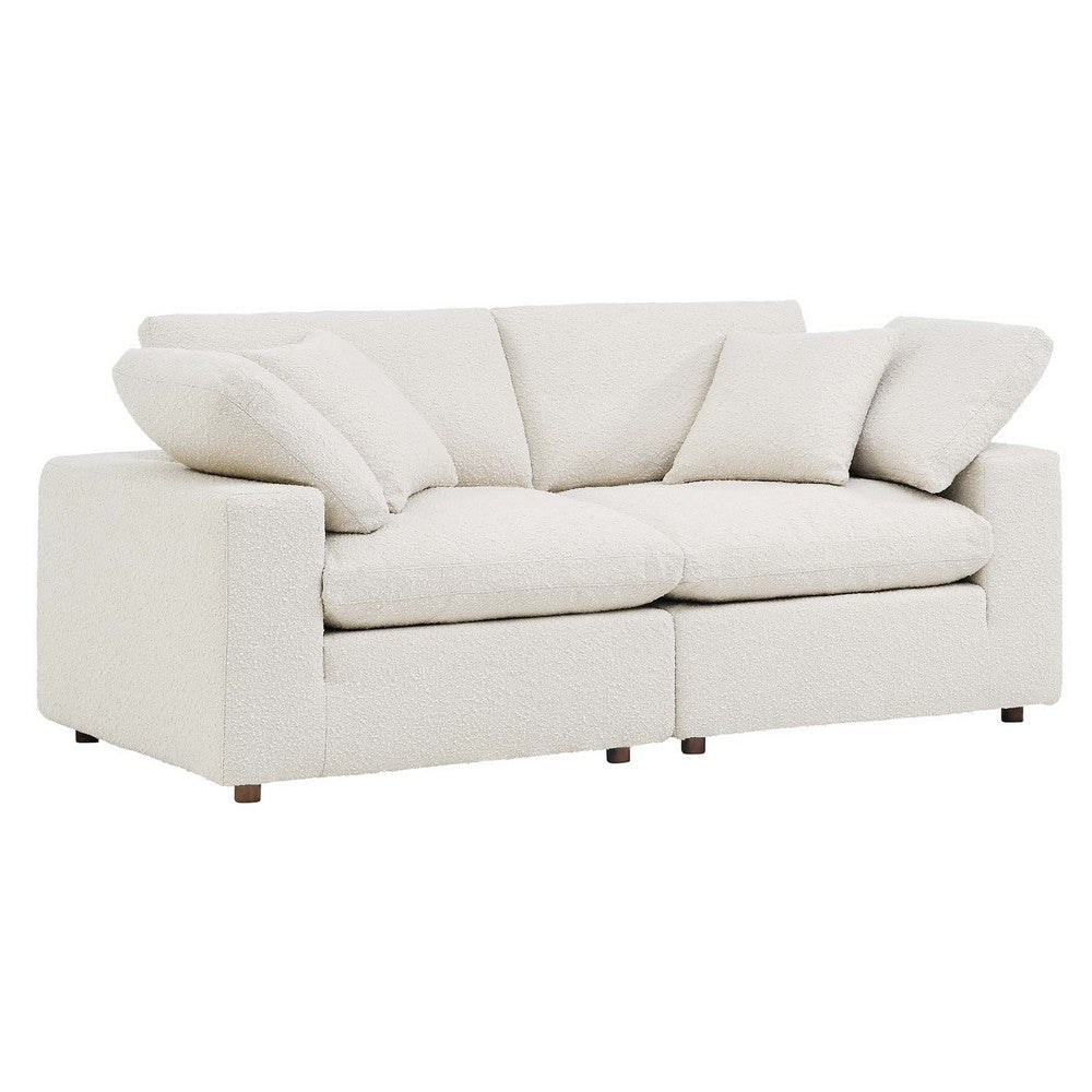 Modway Commix Modular Sofa, Loveseat, Ivory Boucle